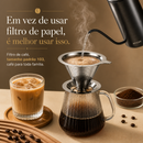 Filtro de café de aço inox com base reutilizável
