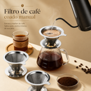 Filtro de café de aço inox com base reutilizável